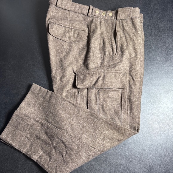 Orvis Other - Vintage Orvis Cargo Trousers Men 38 Brown Solid Wool Vintage Hunting Pants 38x27